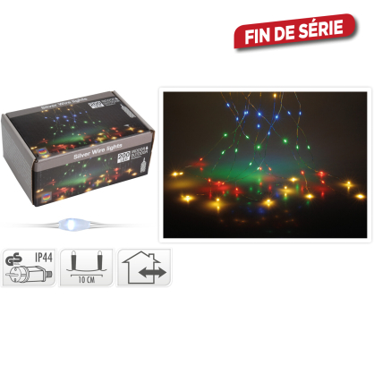 Guirlande de Noël intérieure et extérieure Cascade LED multicouleur 0,1 x 2 m