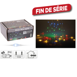 Guirlande de Noël intérieure et extérieure Cascade LED multicouleur 0,1 x 1 m