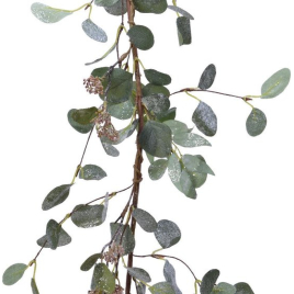 Guirlande en eucalyptus givré avec paillettes 1,5 m