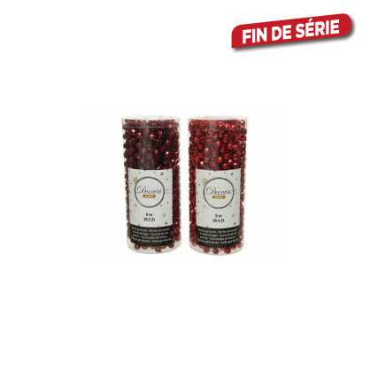 Guirlande de perles rouge 9 m DECORIS