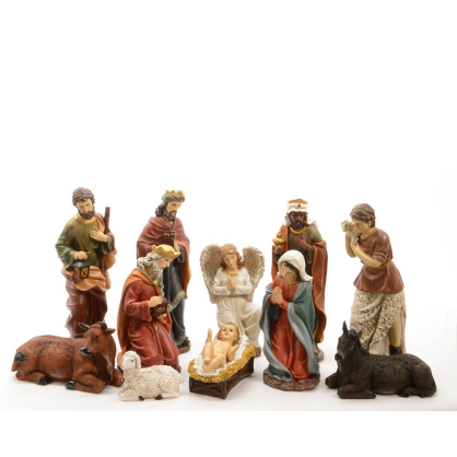 Set de figurines pour crèche de Noël 11 pièces