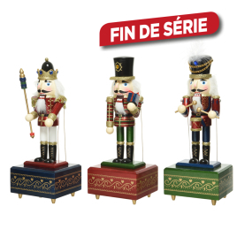 Figurine Casse noisette avec boite à musique bordeaux 30 cm DECORIS