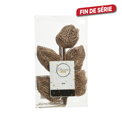 Branche en plastique caramel 10 pièces DECORIS