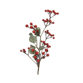 Branche avec baies rouges en mousse 65 cm