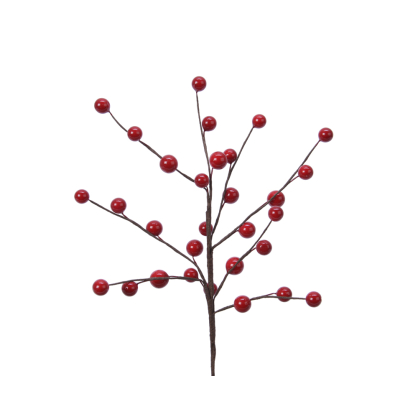 Branche avec baies rouges en mousse 26 cm