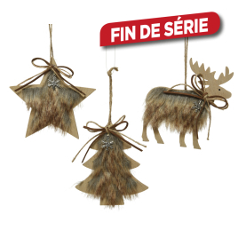 Figurine avec fourrure à suspendre 13 cm DECORIS