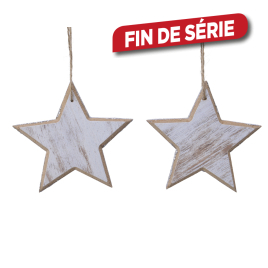 Etoile en MDF à suspendre Ø 12 cm 2 pièces DECORIS