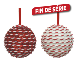 Boule de Noël en mousse rouge et blanche Ø 10 cm DECORIS