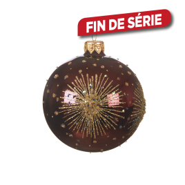 Boule de Noël en verre étoile bordeaux Ø 8 cm DECORIS