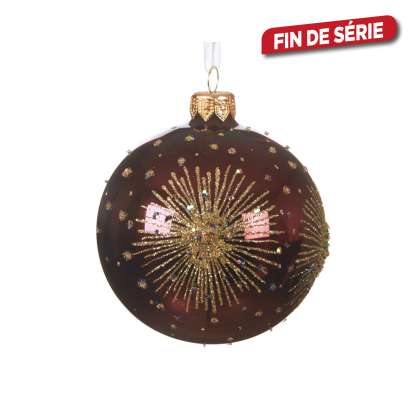 Boule de Noël en verre étoile bordeaux Ø 8 cm DECORIS