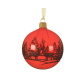 Boule de Noël en verre renne rouge Ø 8 cm DECORIS