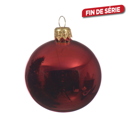 Boule de Noël en verre rouge Ø 15 cm DECORIS