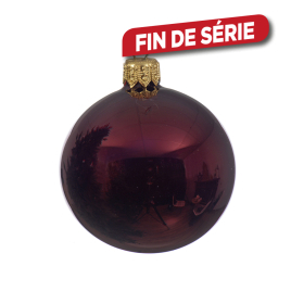 Boule de Noël en verre bordeaux Ø 15 cm DECORIS