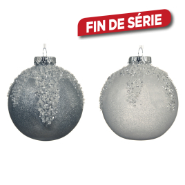 Boule de Noël incassable givrée Ø 10 cm DECORIS