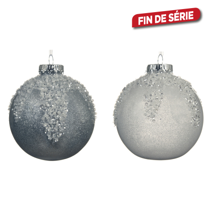 Boule de Noël incassable givrée Ø 10 cm DECORIS