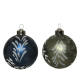 Boule de Noël en verre avec feuilles argentées Ø 8 cm DECORIS