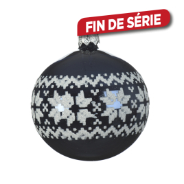 Boule de Noël en verre bleu nuit Ø 8 cm DECORIS