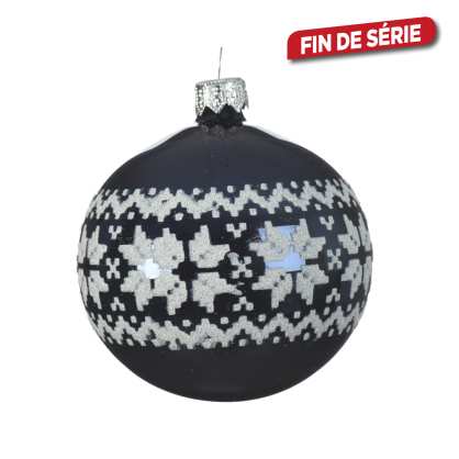 Boule de Noël en verre bleu nuit Ø 8 cm DECORIS