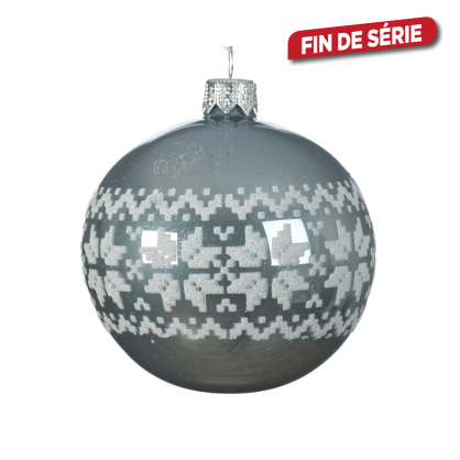 Boule de Noël en verre bleu brumeux Ø 8 cm DECORIS