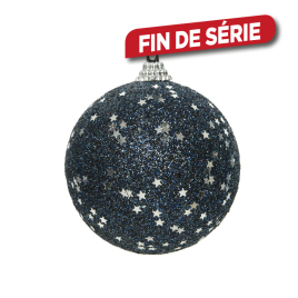 Boule de Noël en mousse avec étoiles bleu nuit Ø 8 cm DECORIS