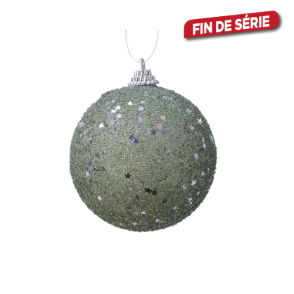 Boule de Noël en mousse avec étoiles vert mousse Ø 8 cm DECORIS