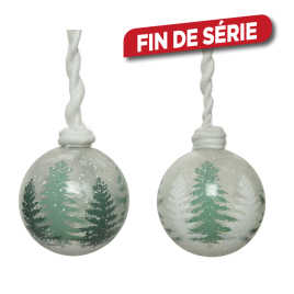 Boule de Noël en verre avec cordon en laine Ø 10 cm DECORIS