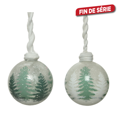 Boule de Noël en verre avec cordon en laine Ø 10 cm DECORIS