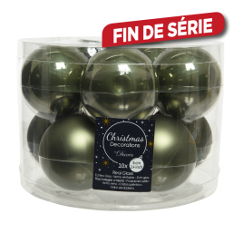 Boule de Noël en verre vert mousse Ø 6 cm 10 pièces DECORIS