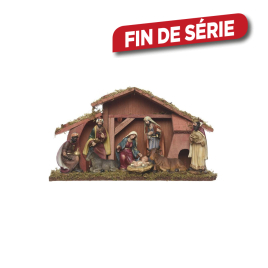 Crèche de Noël en MDF avec 8 figurines