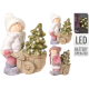 Figurine d'enfant avec sapin de Noël LED