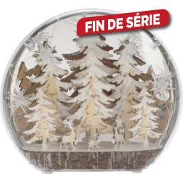 Scène de Noël sous cloche ovale LED 22 cm