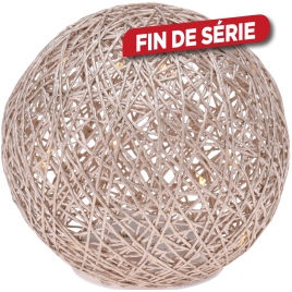 Sphère Raffia LED blanc chaud Ø 15 cm