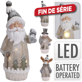 Figurine de Noël à base d'un tonneau 56 cm LED