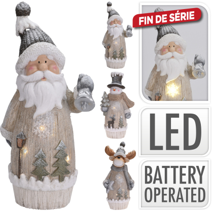 Figurine de Noël à base d'un tonneau 56 cm LED