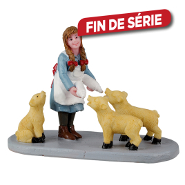 Figurine jeune fille et ses cochons LEMAX