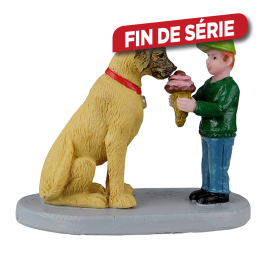 Figurine petit garçon et son chien LEMAX