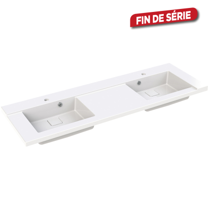 Plan de toilette King blanc brillant 140 cm ALLIBERT