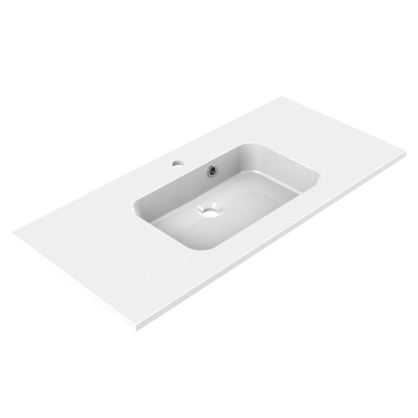 Plan de toilette Style blanc brillant 100 cm ALLIBERT