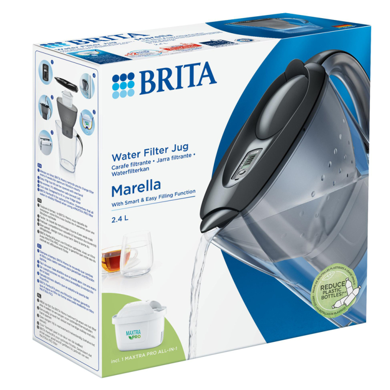 BRITA Carafe filtrante Marella Cool White 2,4L + 6 cartouches