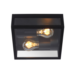 Plafonnier extérieur Dukan noir E27 2 × 15 W Lucide