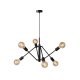 Suspension Lester noire E27 6 × 40 W LUCIDE