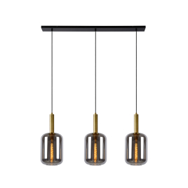 Suspension Joanet fumée E27 3 × 40 W LUCIDE