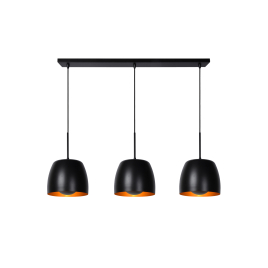 Suspension Nolan noire E27 3 × 40 W LUCIDE