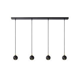 Suspension Favori noire GU10 4 × 5 W LUCIDE