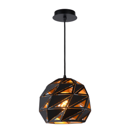 Suspension Malunga noire Ø 25 cm E27 60 W LUCIDE