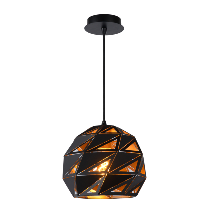 Suspension Malunga noire Ø 25 cm E27 60 W LUCIDE