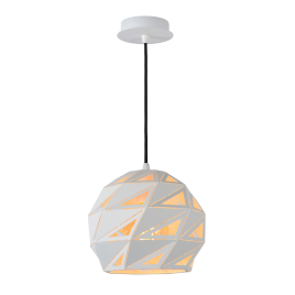 Suspension Malunga blanche Ø 25 cm E27 60 W LUCIDE