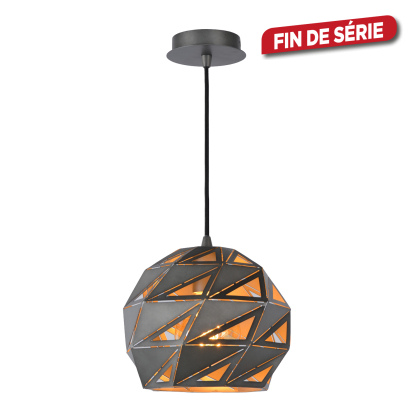 Suspension Malunga grise Ø 25 cm E27 60 W LUCIDE