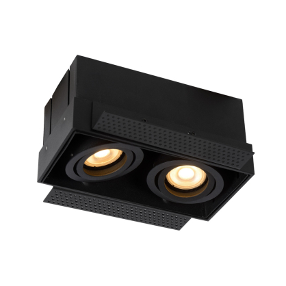 Spot encastrable Trimless noir GU10 2 × 50 W LUCIDE