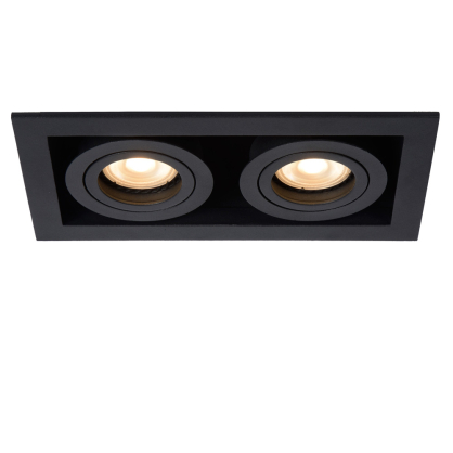 Spot encastrable Chimney noir GU10 2 × 50 W LUCIDE